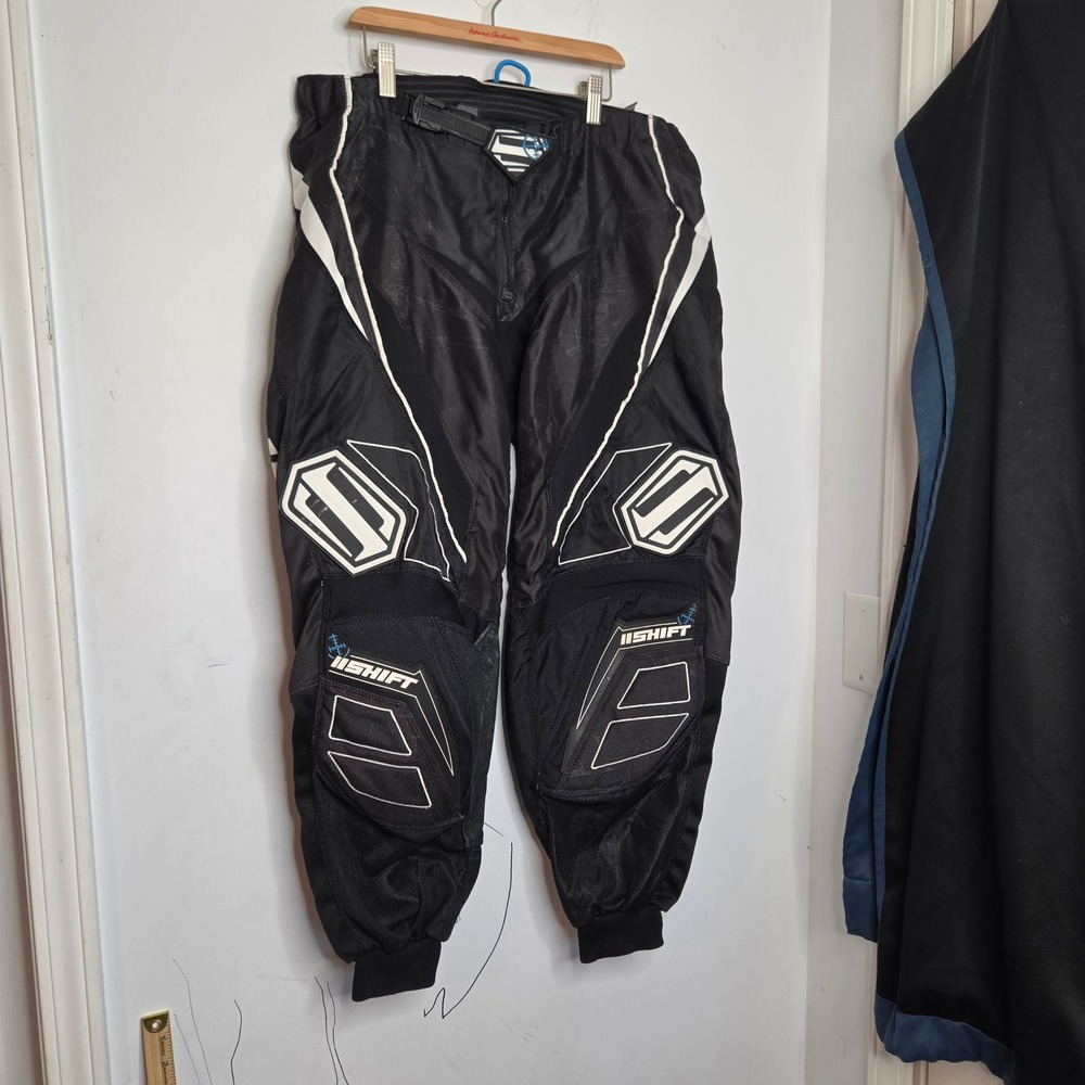 Shift Racing Mens Black White Motocross Dirt Bike Racing Pants Size 38